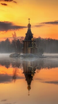 Cerkiew na rzece Vuoksi w Rosji
