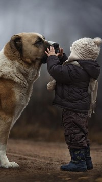 Chłopczyk i jego pies
