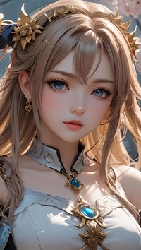 Długowłosa dziewczyna z biżuterią w anime