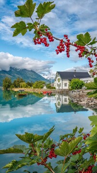 Dom nad jeziorem Oppstrynsvatnet w Norwegii