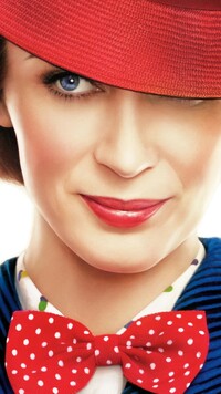 Emily Blun w czerwonym kapeluszu
