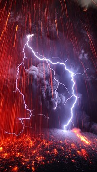 Erupcja  wulkanu Sakurajima