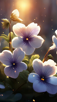 Jasnofioletowe kwiaty w słonecznym blasku