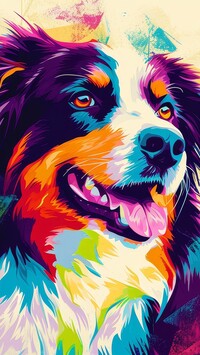 Kolorowy pies w grafice
