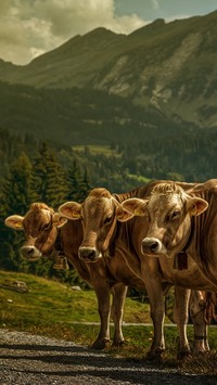 Krowy w szeregu