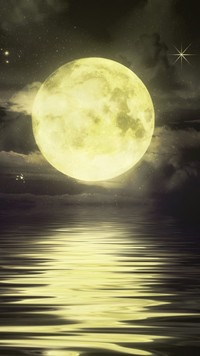 Księżyc i gwiazdy nad wodą