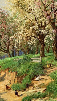 Kwitnące drzewa na obrazie Aloisa Arneggera