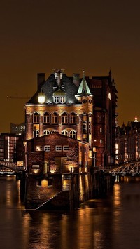 Malowniczy Hamburg nocą