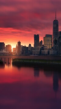 Manhattan o zachodzie słońca