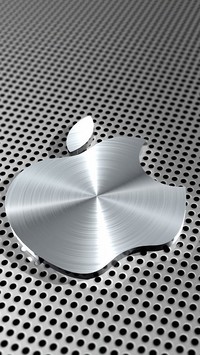 Metalowe Apple na dziurkowanym tle