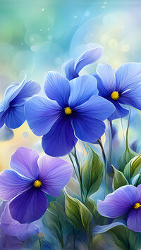 Niebieskie i fioletowe kwiaty w zbliżeniu