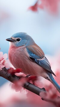 Niebiesko-różowy ptak