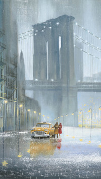 Obraz miasta w deszczu