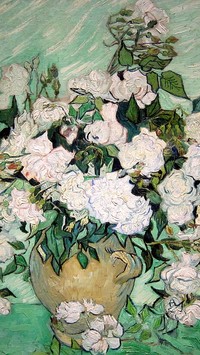 Obraz z różami w wazonie Vincenta van Gogha