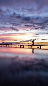 Pomost na lagunie Mar Menor w Hiszpanii