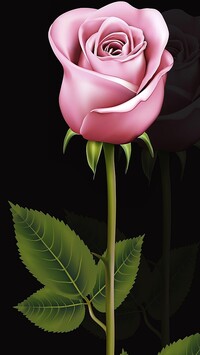 Różowa róża w 2D