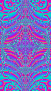 Różowo-niebieskie wzory w grafice fraktal