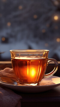 Rozświetlona herbata w filiżance