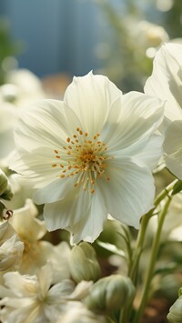 Rozwinięty biały kwiat