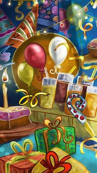 Sceneria urodzinowa z balonami