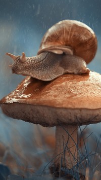 Ślimak na grzybie