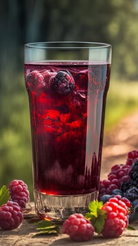 Sok z owocami w szklance