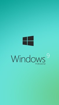 Windows 9 na turkusowym tle