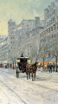 Zima w mieście na obrazie Thomasa Kinkadea