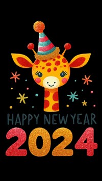 Żyrafa z życzeniami noworocznymi
