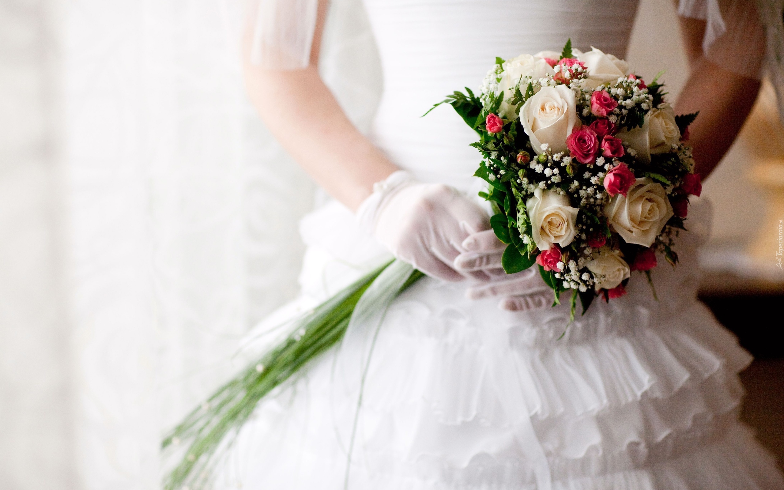 Ślub, Suknia, Kwiaty