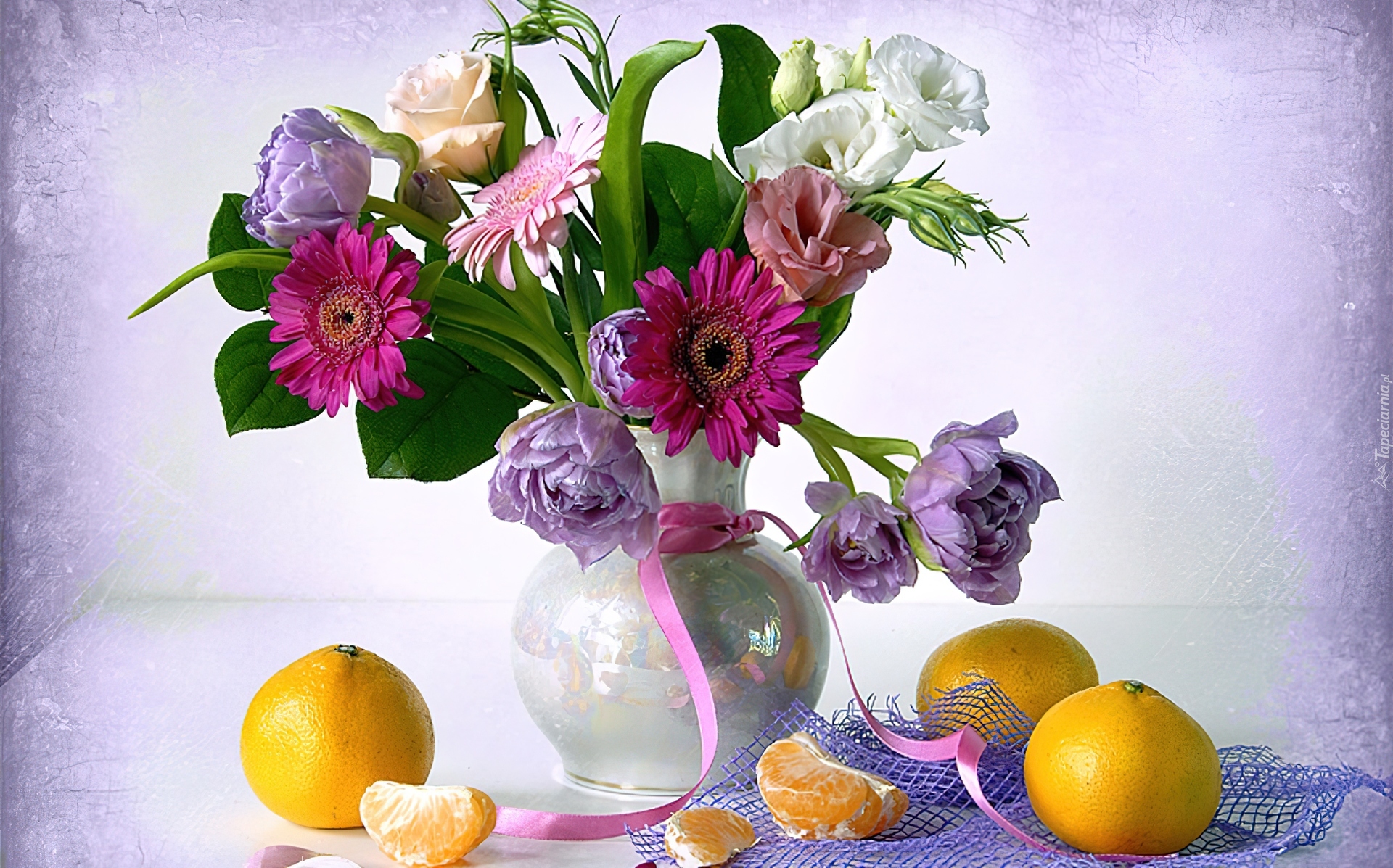 Bukiet, Różnych, Kwiatów, Cytryny