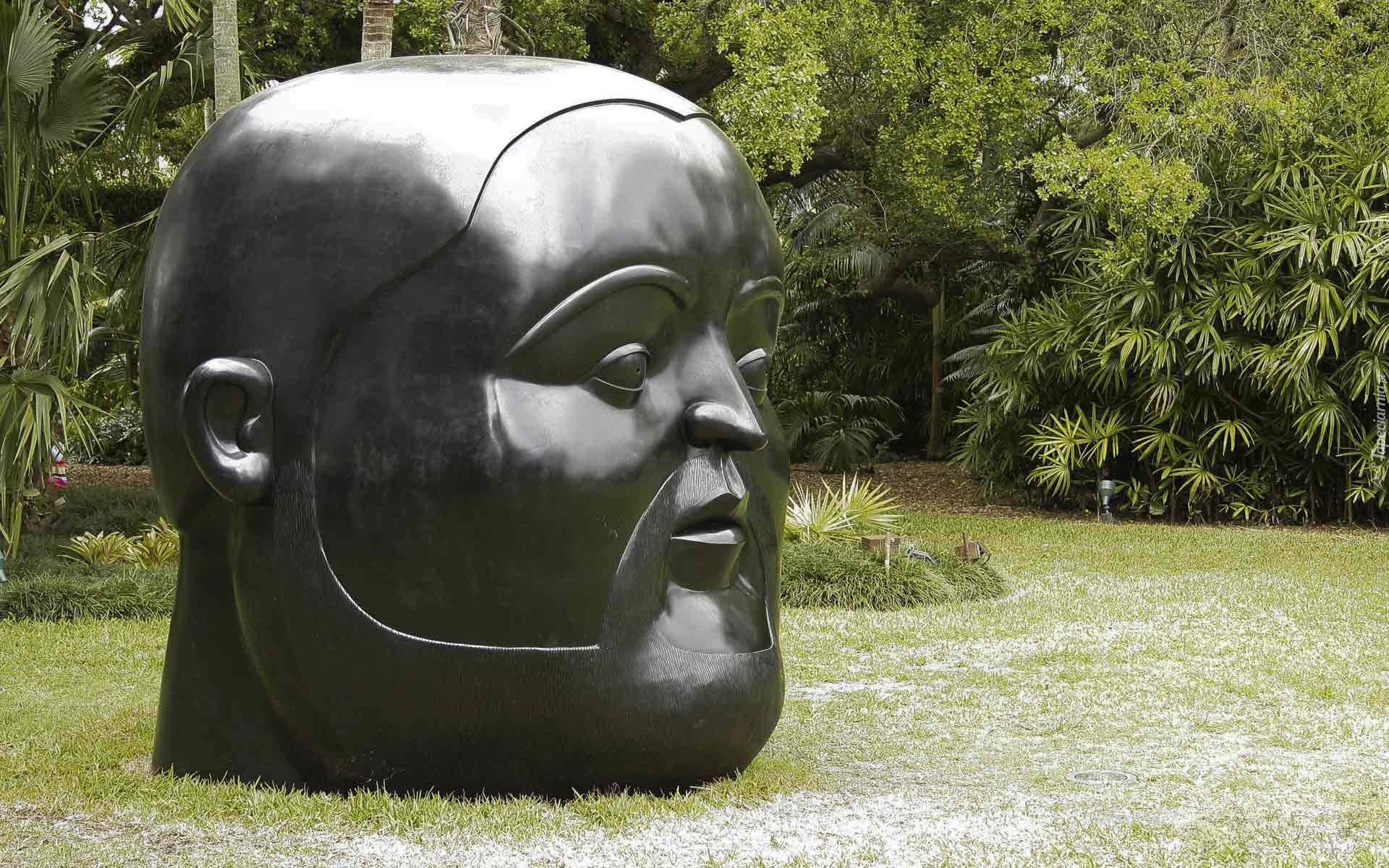 Posąg, Głowa, Ogród