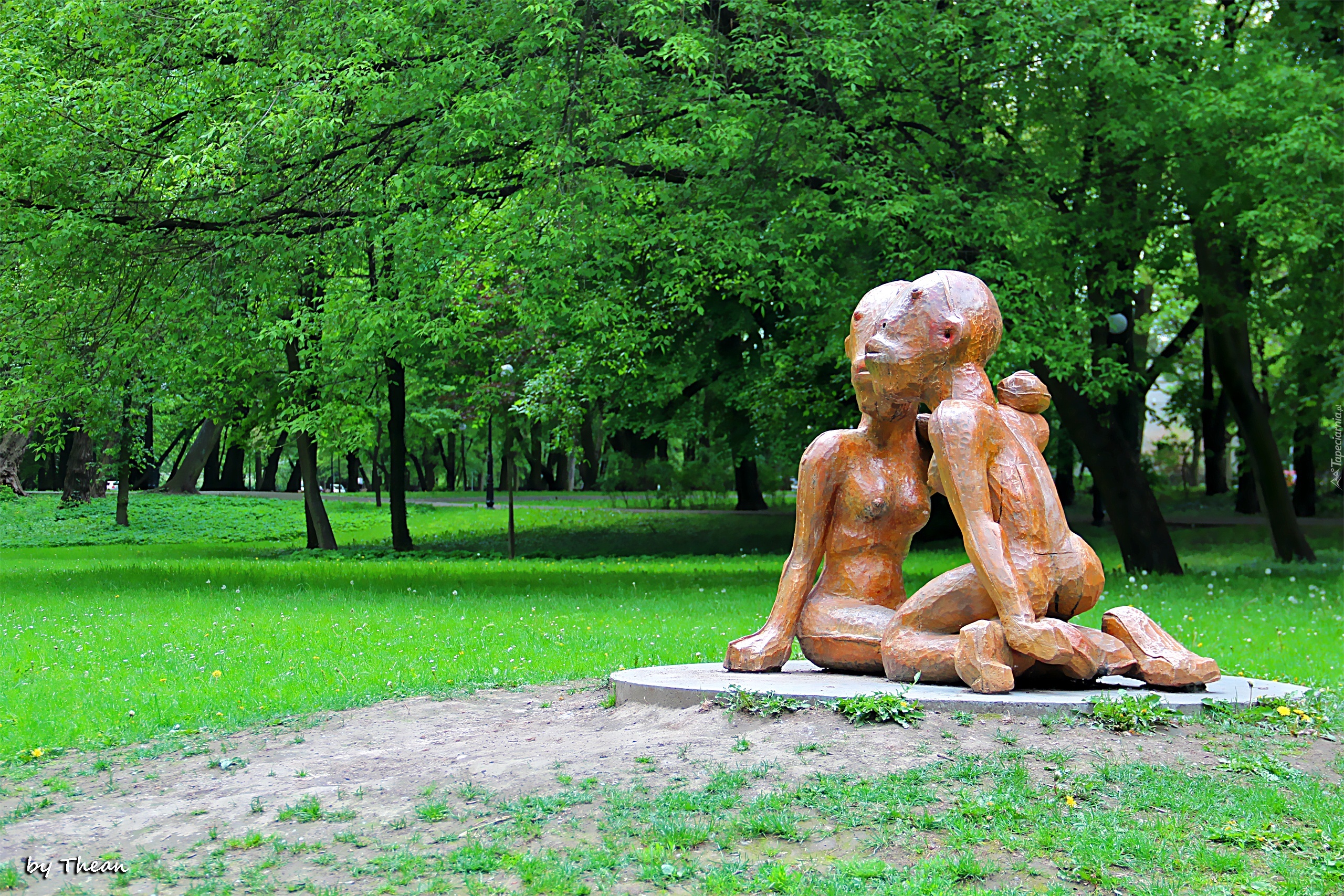 Rzeźba, W, Parku