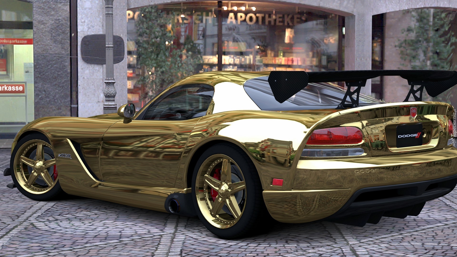 Złoty, Dodge Viper Acr, Parking