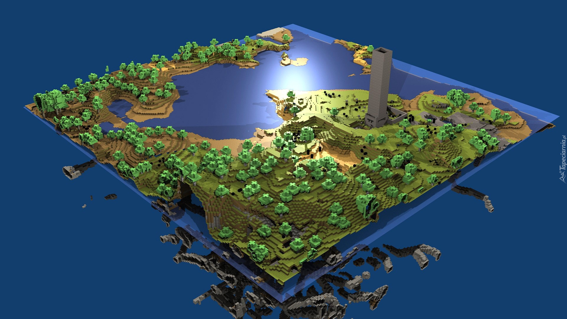 Jezioro, Drzewa, Minecraft