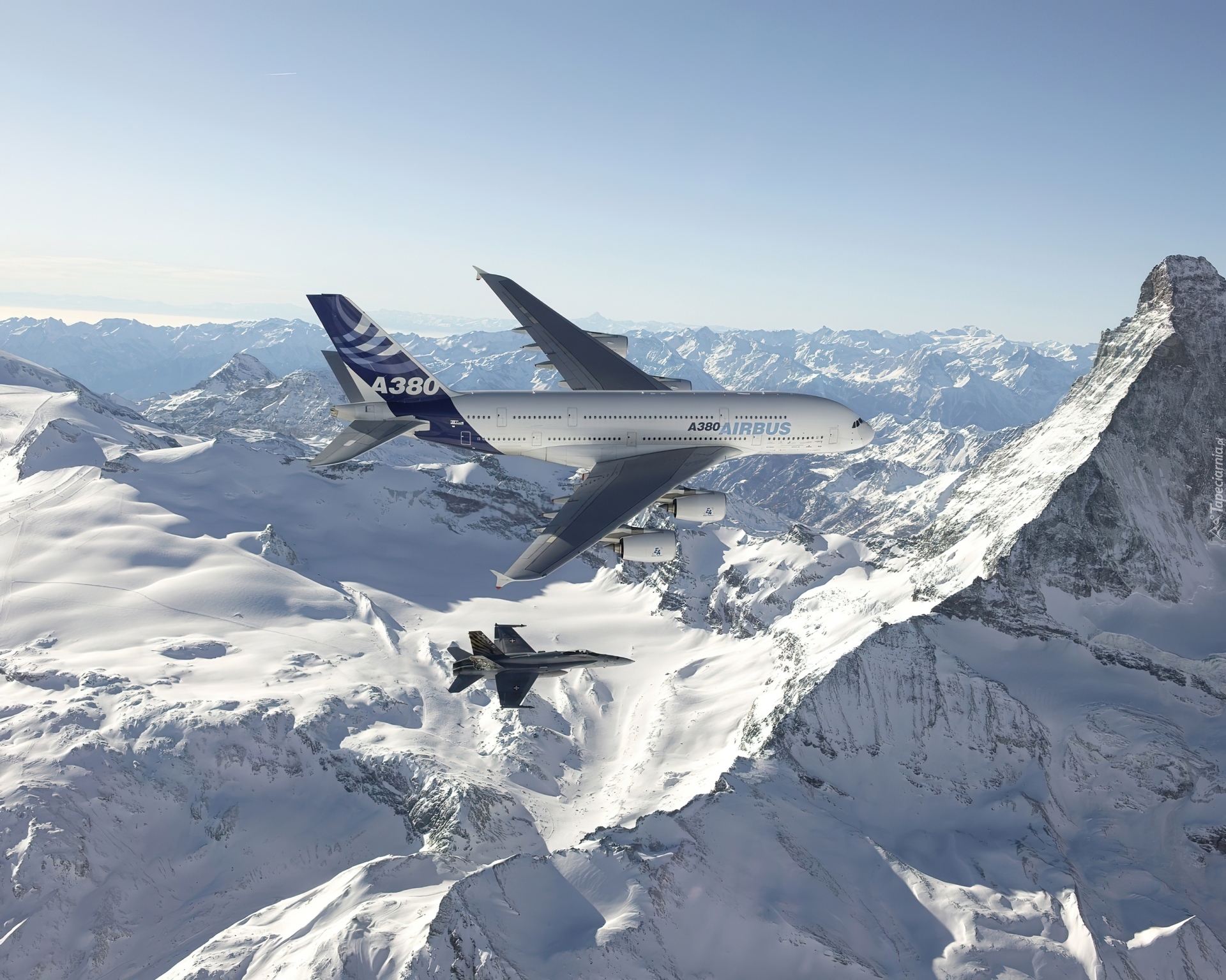 Airbus A380, Zima, Góry