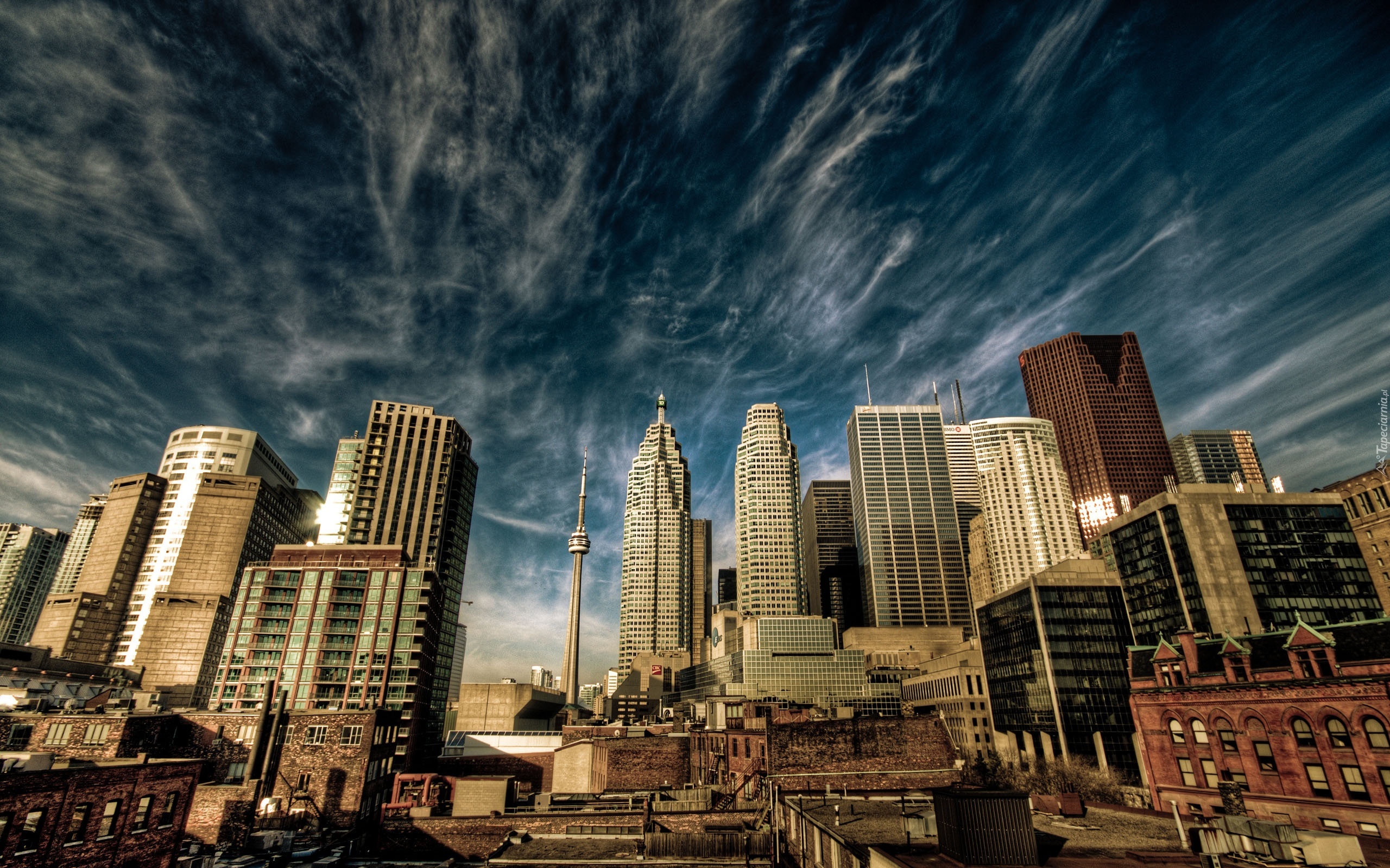 Panorama, Miasta, Toronto, Drapacze Chmur