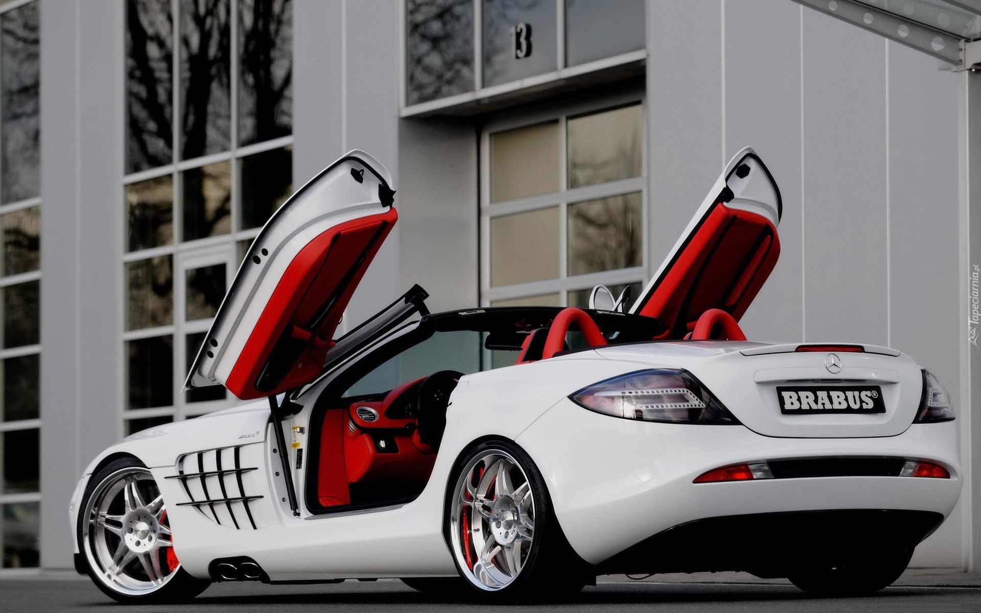 Biały, Mercedes SLR, Podniesione, Drzwi