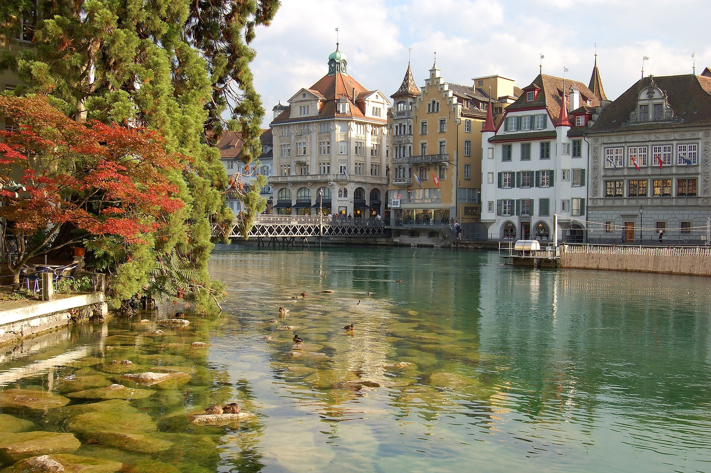 Rzeka Reuss, Lucern, Szwajcaria
