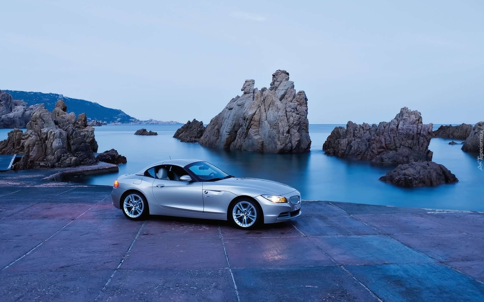 Morze, Klify, Samochód, BMW Z4 Roadster