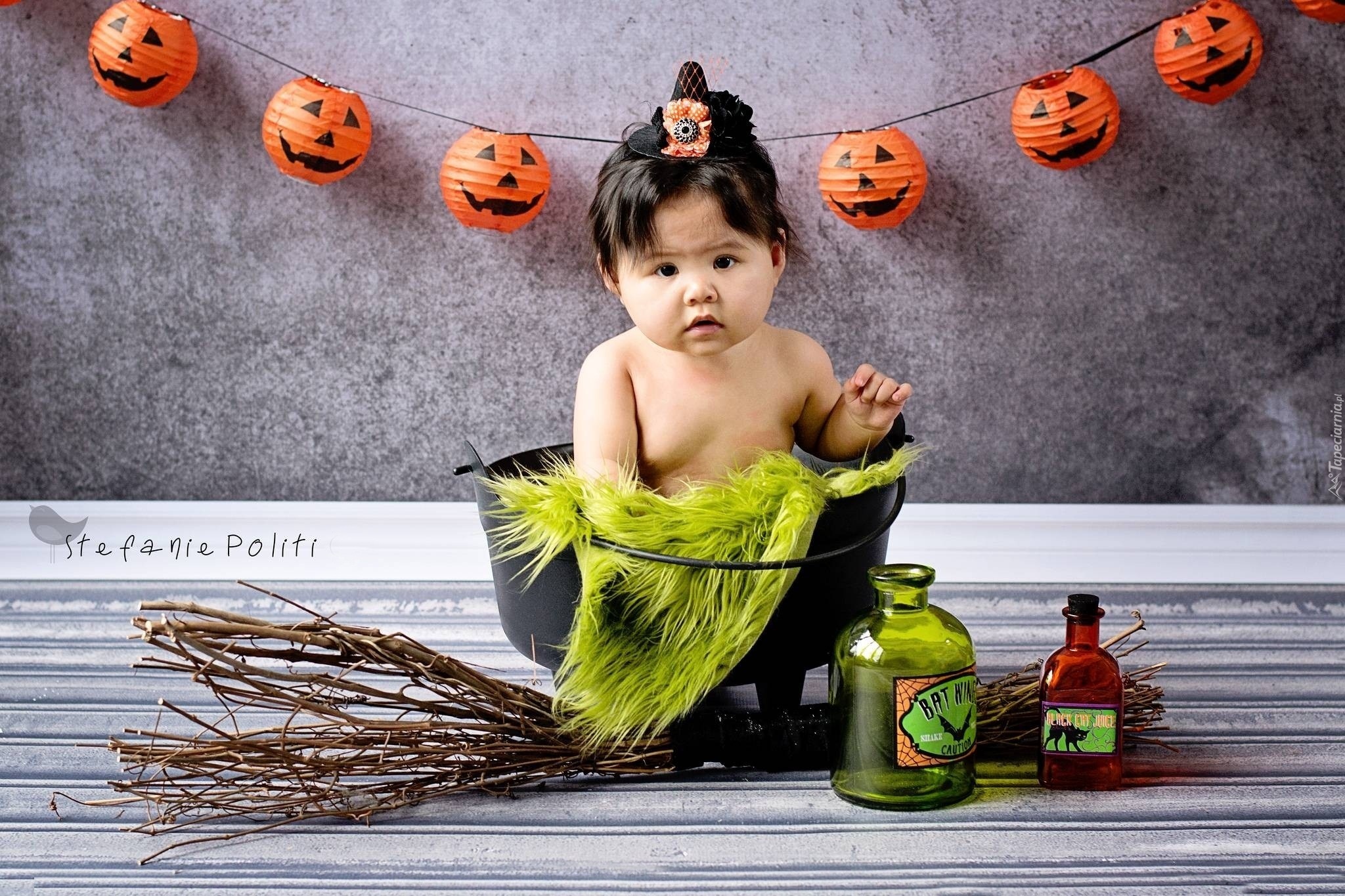 Mała, Dziewczynka, Halloweenowe, Dekoracja