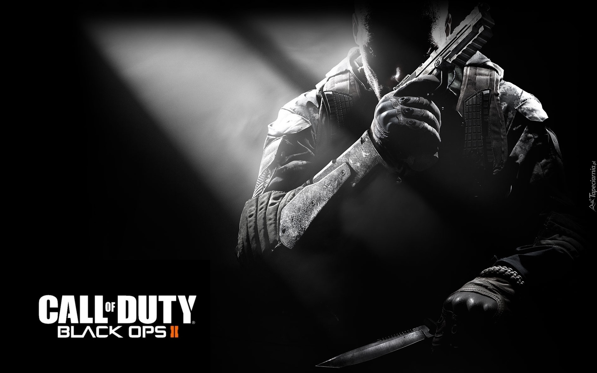 Żołnierz, Pistolet, Nóż, Call of Duty Black Ops