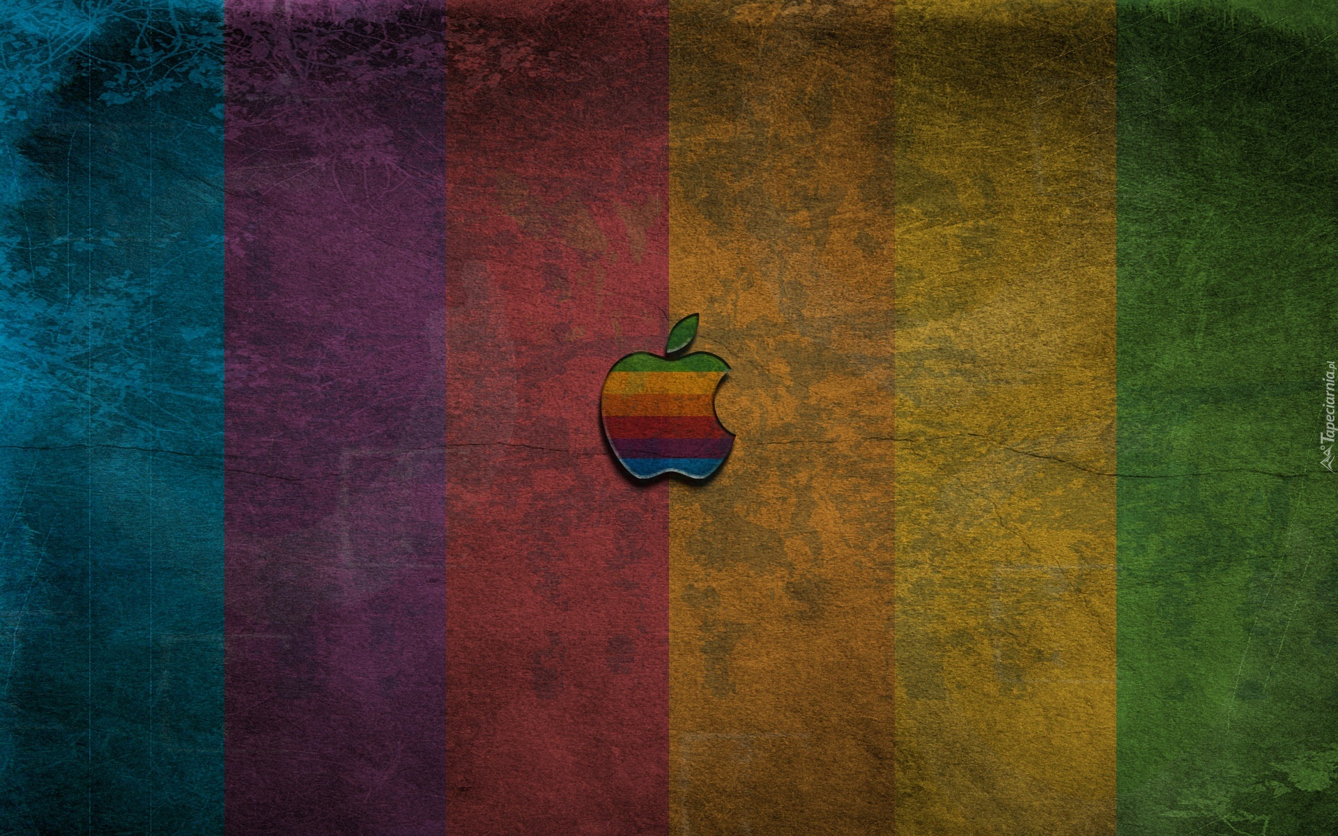 Apple, Logo, Kolorowe, Ciemne, Pasy