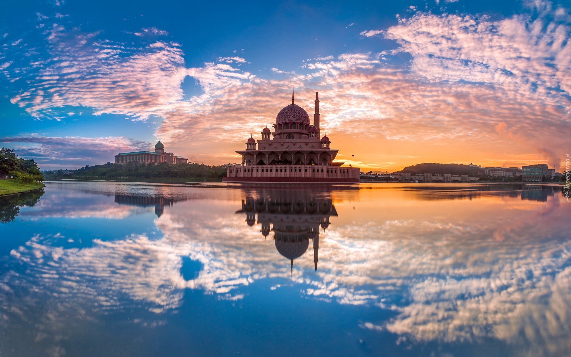 Malezja, Putrajaya, Jezioro, Chmury