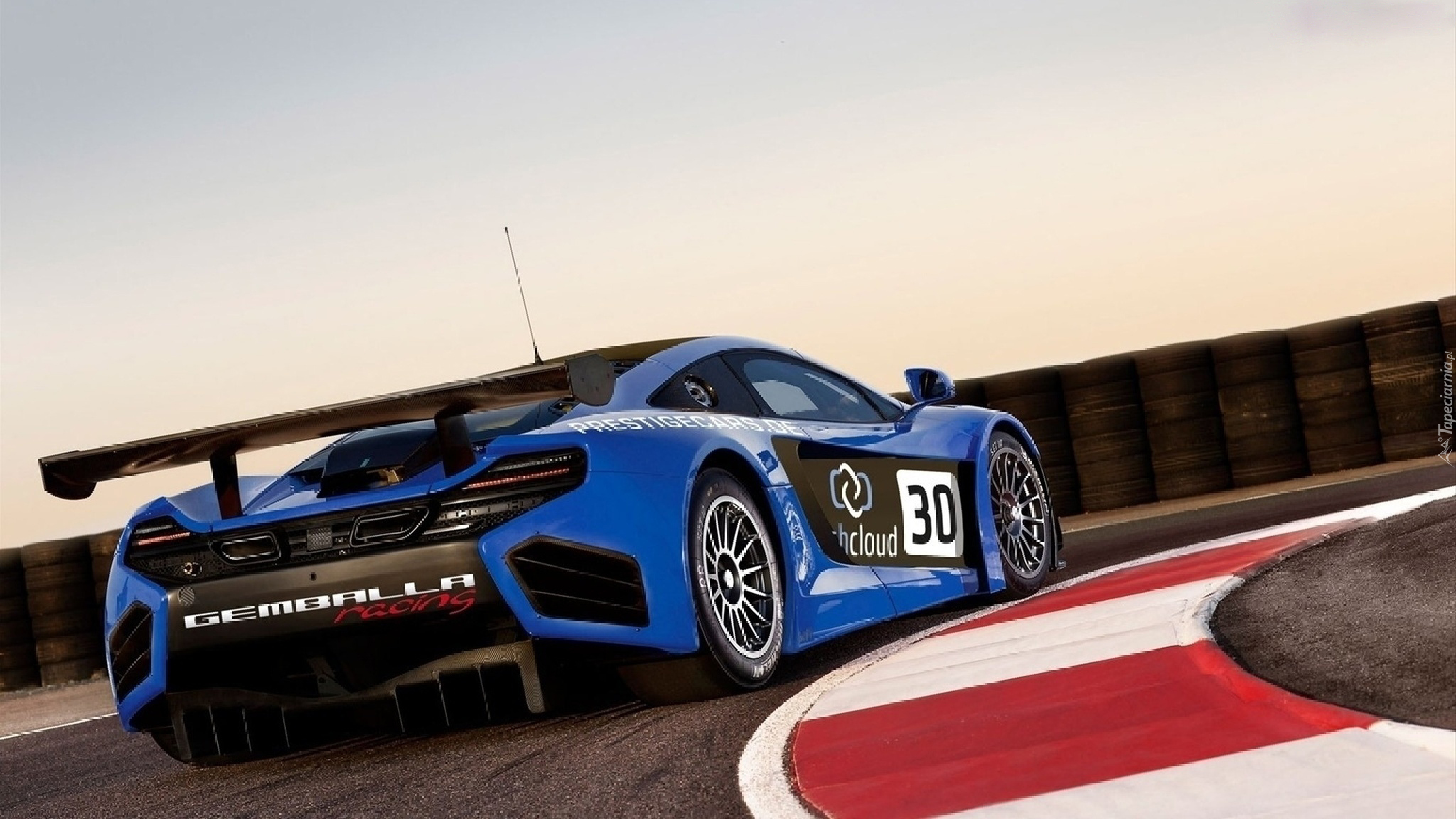 Niebieski, Samochód, Tor, McLaren MP4-12C GT3