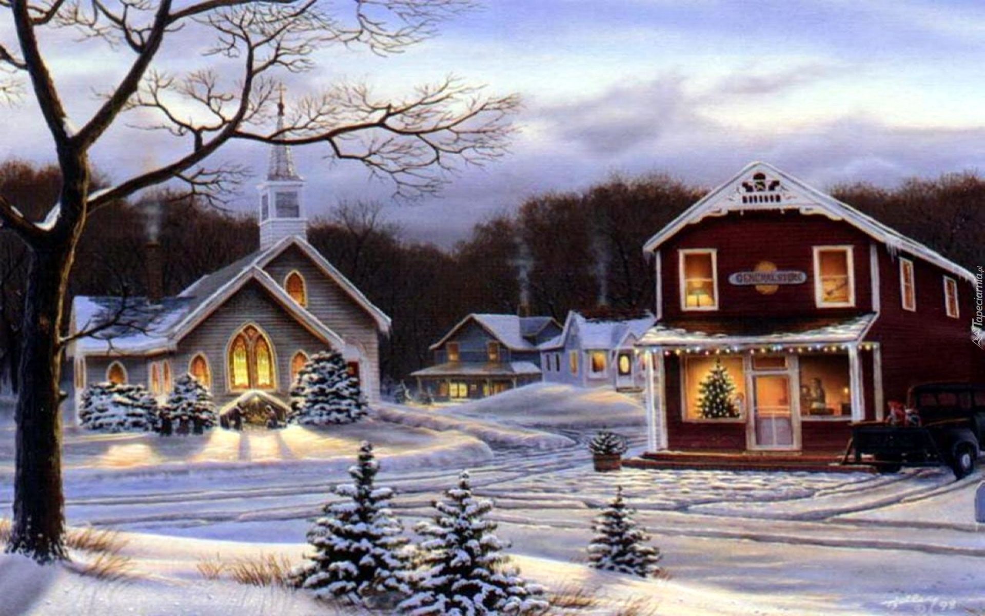 Dom, Kościół, Zima, Boże, Narodzenie