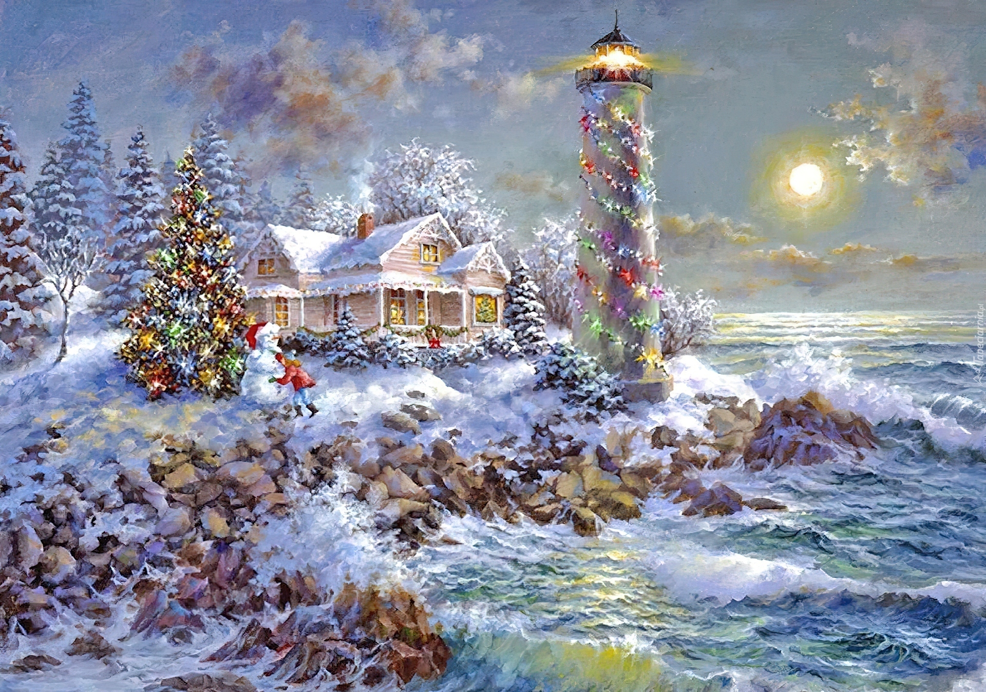 Dom, Latarnia Morska, Zima, Boże Narodzenie