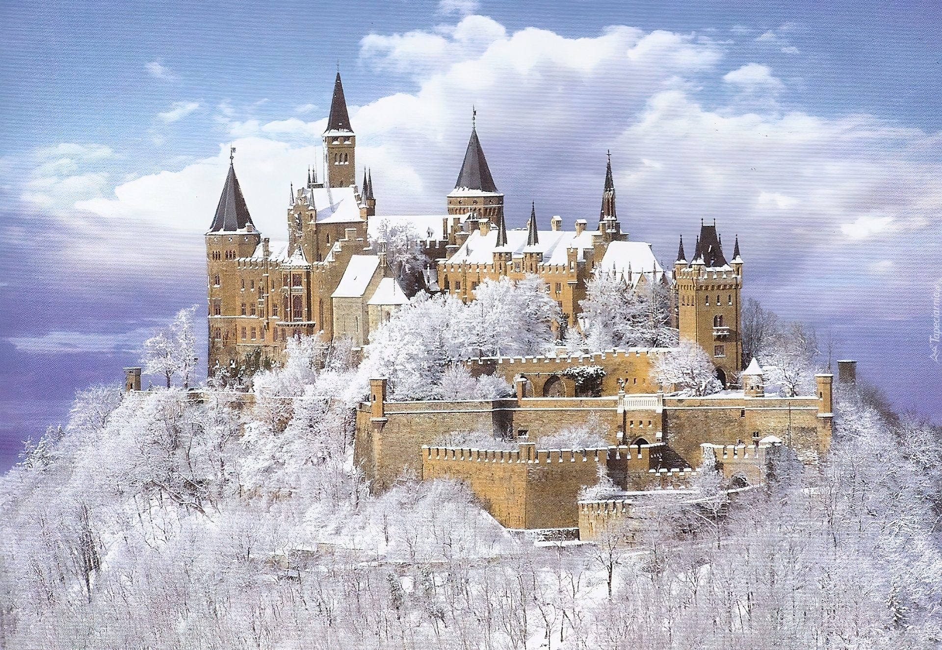Zima, Zamek, Burg Hohenzollern, Niemcy