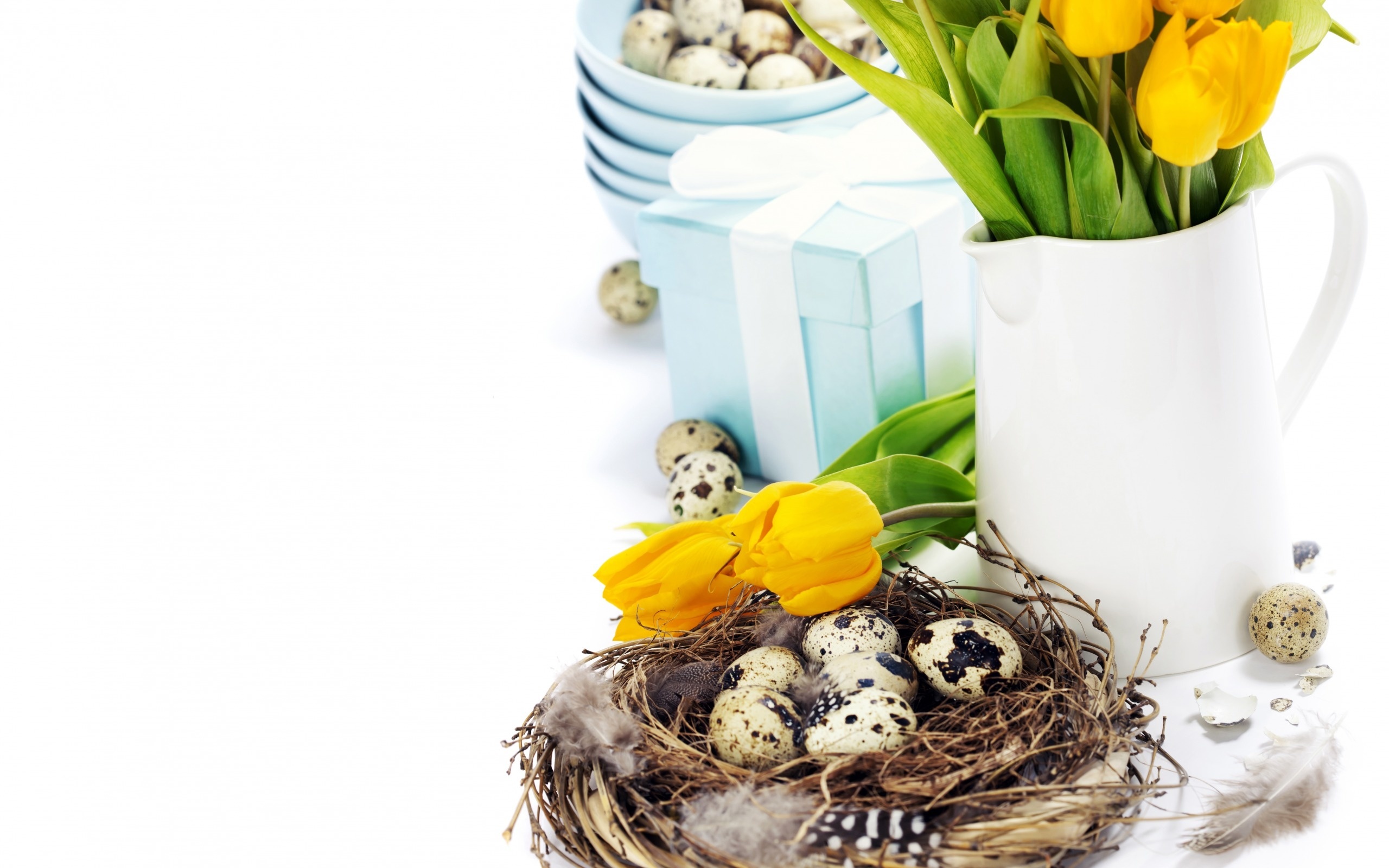 Wielkanoc, Tulipany, Przepiórcze, Jajeczka