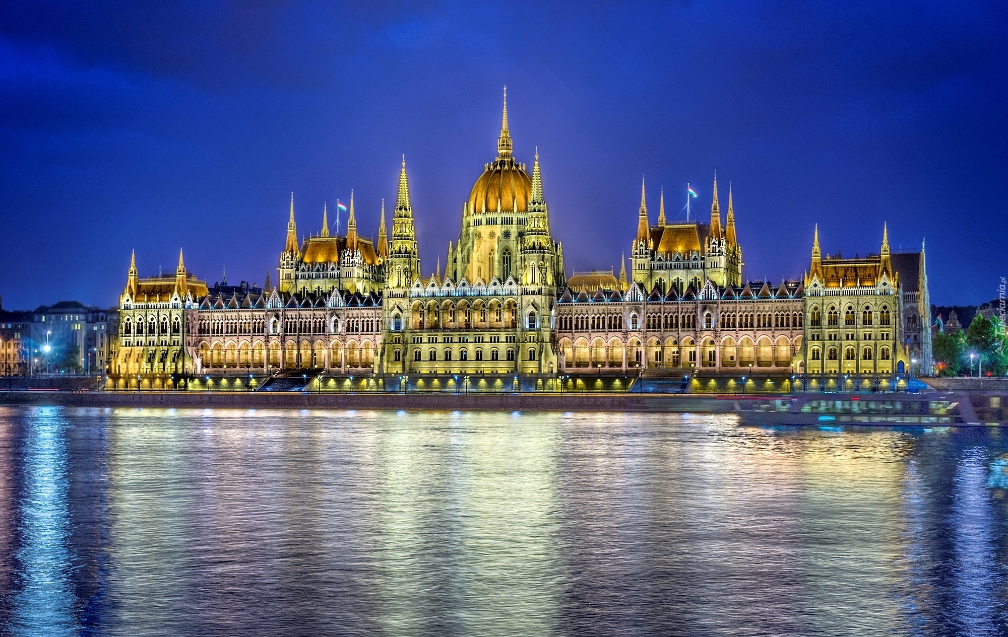 Rzeka, Dunaj, Zabytek, Parlament, Budapeszt, Węgry
